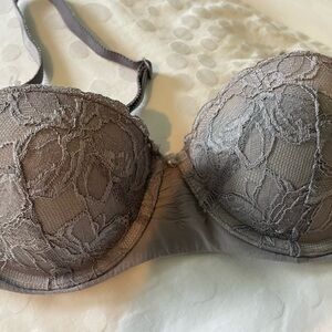 Victoria's Secret Lace Underwire Bra — Gray